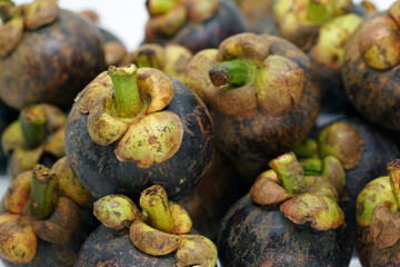 mangosteen on white background isolate