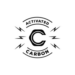 c letter shape activated carbon logo