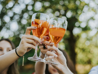 Three glasses of cocktail cheers