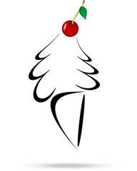 Ice cream logo with cherry 