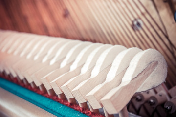 a look into the inside of a piano

