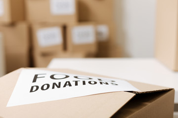 Boxes filled with supplies packed for sending