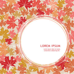 deep autumn. Poster with space under the text. Autumn leaves on
 a beige background