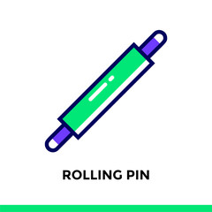 Linear icon ROLLING PIN of bakery, cooking. Vector pictogram suitable for websites, presentation and print media