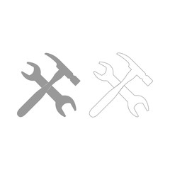 Wrench and hammer  set  icon .