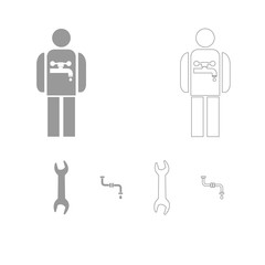 Plumber  set  icon .