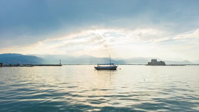 4K Timelapse of beautiful coastal scene in Greece