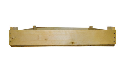 wooden box empty isolated. case of wooden boards for vegetables and fruits