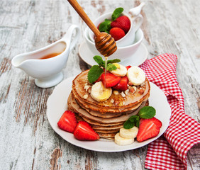 Plate with pancakes