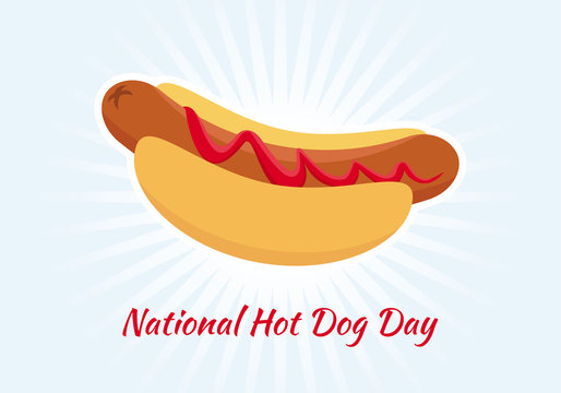 National Hot Dog Day vector. Hot dog cartoon. Important day