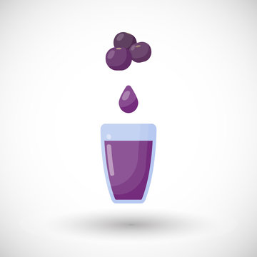 Blueberry juice vector flat icon