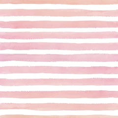 Wall murals Horizontal stripes Hand painted seamless watercolor pattern with horizontal strokes on the white background