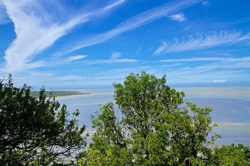 Fototapeta na wymiar Panoramablick über die Bucht von Mont Saint-Michel