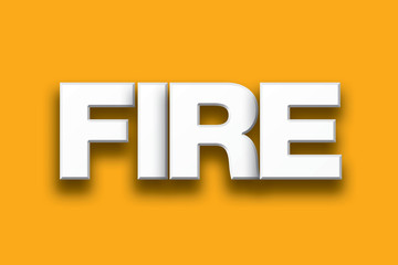 Fire Theme Word Art on Colorful Background