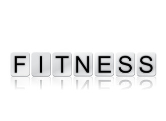 Fitness Concept Tiled Word Isolated on White