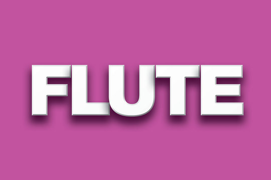Flute Theme Word Art on Colorful Background