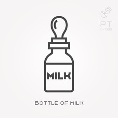 Line icon bottle of milk