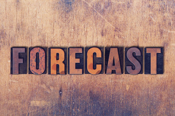 Forecast Theme Letterpress Word on Wood Background