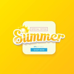 vector special offer summer label design template