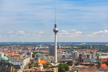 Aerial view of Berlin city, Germany.