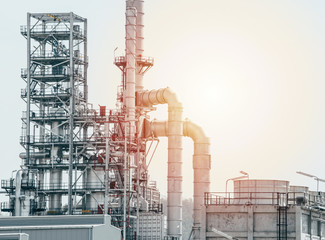 Industrial zone,The equipment of oil refining,Close-up of industrial pipelines of an oil-refinery...