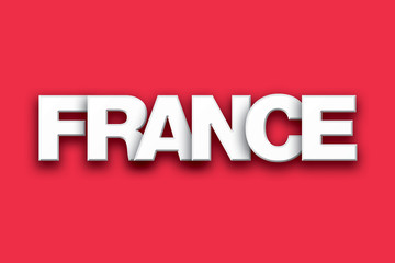 France Theme Word Art on Colorful Background