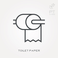 Line icon toilet paper