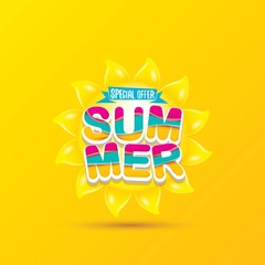 vector special offer summer label design template