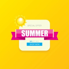 vector special offer summer label design template
