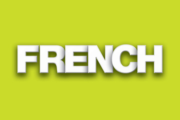 French Theme Word Art on Colorful Background