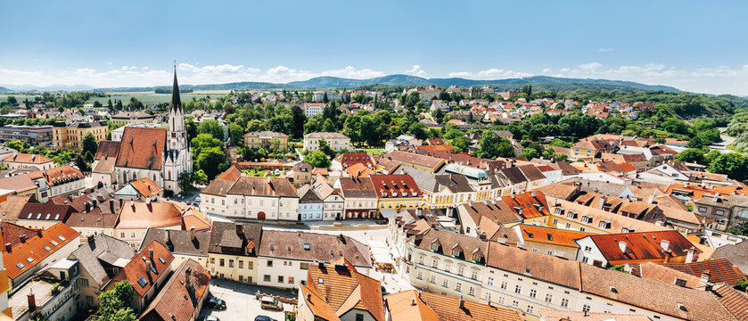 Panoramic view of Melk located in lower Austria