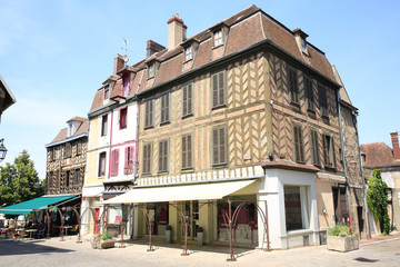 Historic downtown of Auxerre in Burgundy, France