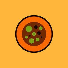 sushi roll piece, japanese food. Sushi roll with rice, vector icon