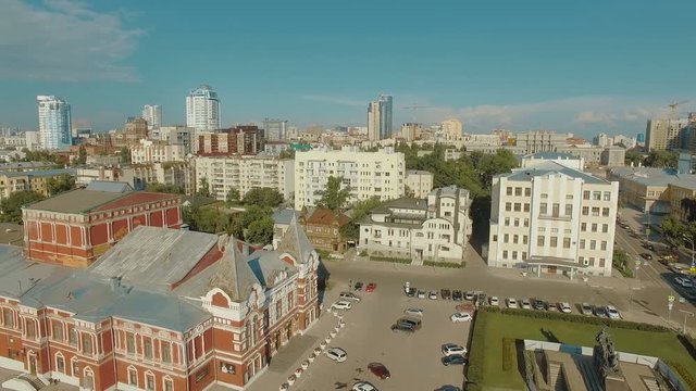 Aerial view of Samara city historical center and Volga river, Russia. Samara is one of the cities of Russia