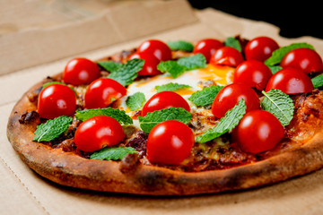 tasty pizza on a the table