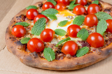 tasty pizza on a the table