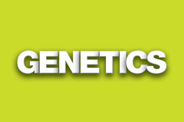 Genetics Theme Word Art on Colorful Background