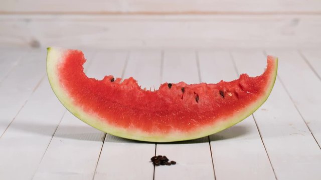 Eating watermelon slice