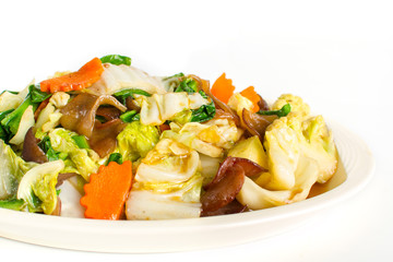 Thai food Sauted mixed vegetables in oyster sauce