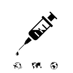 Injection syringe flat icon vector for medical apps and websites