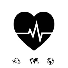heart beat icon stock vector illustration flat design