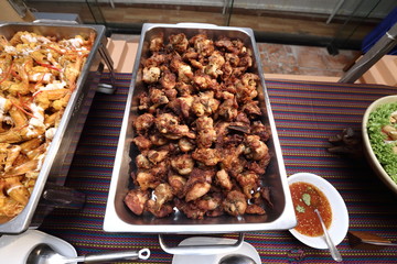 Thai Spicy Food in Buffet Catering Plate ready to eat