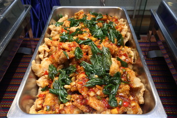 Thai Spicy Food in Buffet Catering Plate ready to eat