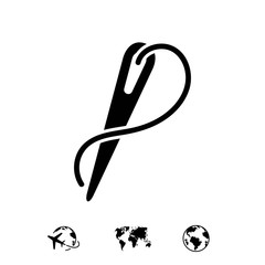 needle and thread icon stock vector illustration flat design