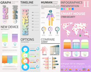 Infographic set. Big set of infographic vector elements for web, print, magazine, flyer, brochure, media, marketing and advertising concepts.