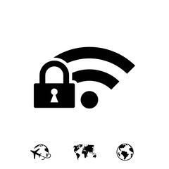 lock wifi icon stock vector illustration flat design