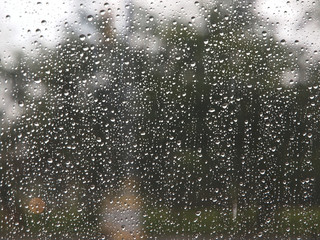 Raindrops on a car window