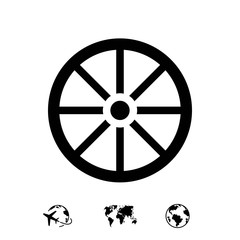 Obraz premium wheel icon stock vector illustration flat design