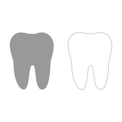 Tooth  grey set  icon .