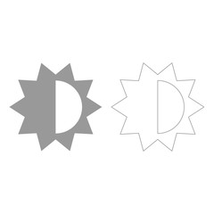Brightness and contrast setting  grey set  icon .